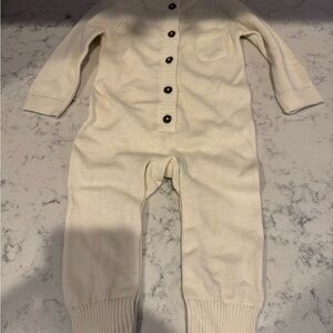 NWT Viverano 3-6month Cotton Cream Knit Baby One Piece Romper